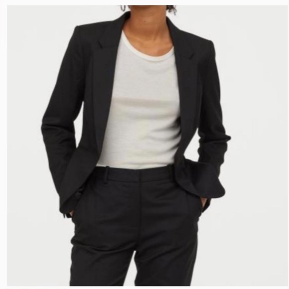H&M Black Open Front Career Blazer NEW WITH TAGS